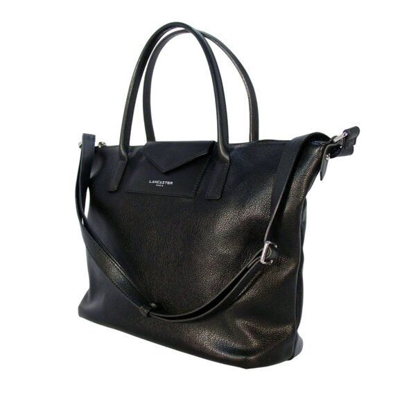 LANCASTER Maya Large Pebbled PVC/Leather Zip Tote/Crossbody Bag - Picture 3 of 7